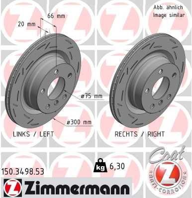 Otto Zimmermann 150.3498.53 Rear ventilated brake disc 150349853: Buy near me in Poland at 2407.PL - Good price!