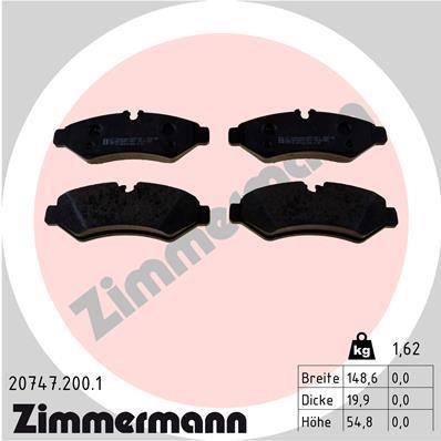 Otto Zimmermann 20747.200.1 Тормозные колодки дисковые, комплект 207472001: Отличная цена - Купить в Польше на 2407.PL!
