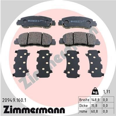Otto Zimmermann 20949.160.1 Brake Pad Set, disc brake 209491601: Buy near me in Poland at 2407.PL - Good price!