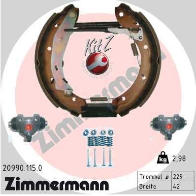 Otto Zimmermann 20990.115.0 Колодки тормозные барабанные, комплект 209901150: Отличная цена - Купить в Польше на 2407.PL!