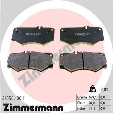 Otto Zimmermann 21056.180.1 Тормозные колодки дисковые, комплект 210561801: Отличная цена - Купить в Польше на 2407.PL!
