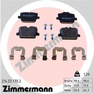 Otto Zimmermann 21433.170.2 Тормозные колодки дисковые, комплект 214331702: Отличная цена - Купить в Польше на 2407.PL!