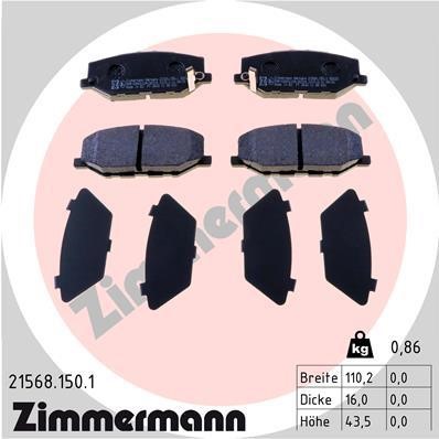 Otto Zimmermann 21568.150.1 Тормозные колодки дисковые, комплект 215681501: Отличная цена - Купить в Польше на 2407.PL!
