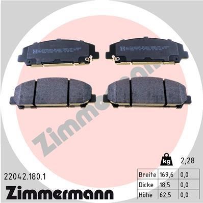 Otto Zimmermann 22042.180.1 Brake Pad Set, disc brake 220421801: Buy near me in Poland at 2407.PL - Good price!