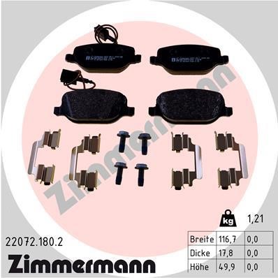 Otto Zimmermann 22072.180.2 Scheibenbremsbeläge, Set 220721802: Kaufen Sie zu einem guten Preis in Polen bei 2407.PL!