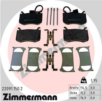 Otto Zimmermann 22091.150.2 Brake Pad Set, disc brake 220911502: Buy near me in Poland at 2407.PL - Good price!