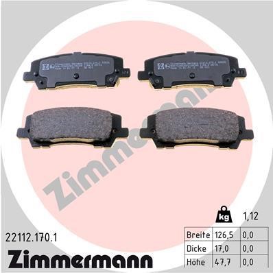 Otto Zimmermann 22112.170.1 Brake Pad Set, disc brake 221121701: Buy near me in Poland at 2407.PL - Good price!