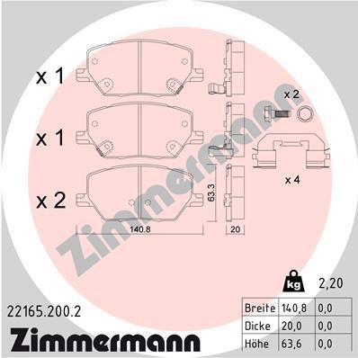 Otto Zimmermann 22165.200.2 Klocki hamulcowe, zestaw 221652002: Dobra cena w Polsce na 2407.PL - Kup Teraz!