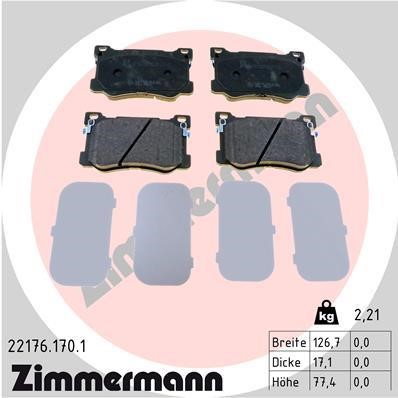 Otto Zimmermann 22176.170.1 Brake Pad Set, disc brake 221761701: Buy near me in Poland at 2407.PL - Good price!