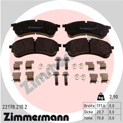 Otto Zimmermann 22178.210.2 Тормозные колодки дисковые, комплект 221782102: Отличная цена - Купить в Польше на 2407.PL!