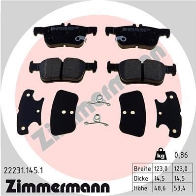 Otto Zimmermann 22231.145.1 Тормозные колодки дисковые, комплект 222311451: Купить в Польше - Отличная цена на 2407.PL!