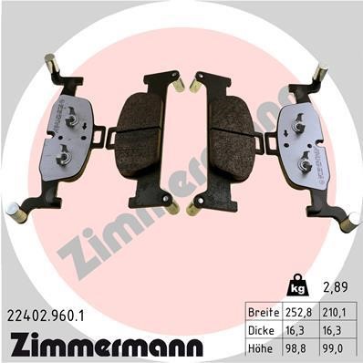 Otto Zimmermann 22402.960.1 Brake Pad Set, disc brake 224029601: Buy near me in Poland at 2407.PL - Good price!