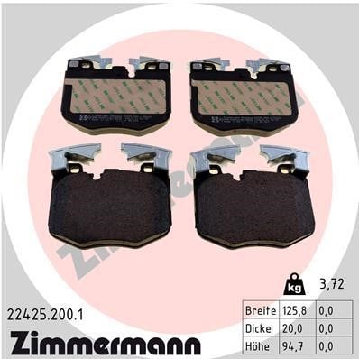 Otto Zimmermann 22425.200.1 Тормозные колодки дисковые, комплект 224252001: Отличная цена - Купить в Польше на 2407.PL!