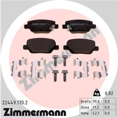 Otto Zimmermann 22449.170.2 Тормозные колодки дисковые, комплект 224491702: Отличная цена - Купить в Польше на 2407.PL!