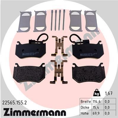 Otto Zimmermann 22565.155.2 Brake Pad Set, disc brake 225651552: Buy near me in Poland at 2407.PL - Good price!