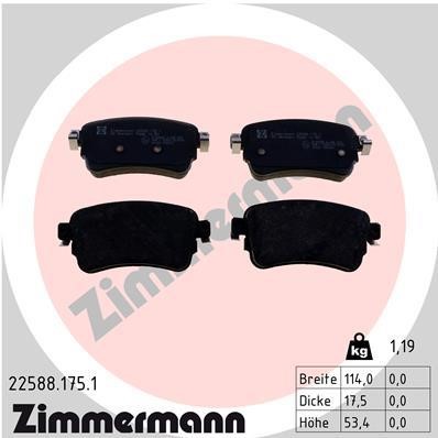 Otto Zimmermann 22588.175.1 Тормозные колодки дисковые, комплект 225881751: Отличная цена - Купить в Польше на 2407.PL!