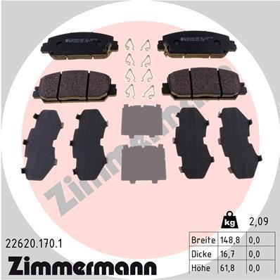 Otto Zimmermann 22620.170.1 Тормозные колодки дисковые, комплект 226201701: Отличная цена - Купить в Польше на 2407.PL!