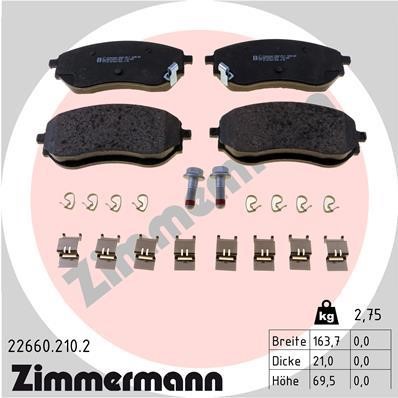 Otto Zimmermann 22660.210.2 Тормозные колодки дисковые, комплект 226602102: Отличная цена - Купить в Польше на 2407.PL!