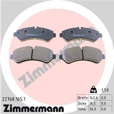 Otto Zimmermann 22768.165.1 Тормозные колодки дисковые, комплект 227681651: Отличная цена - Купить в Польше на 2407.PL!