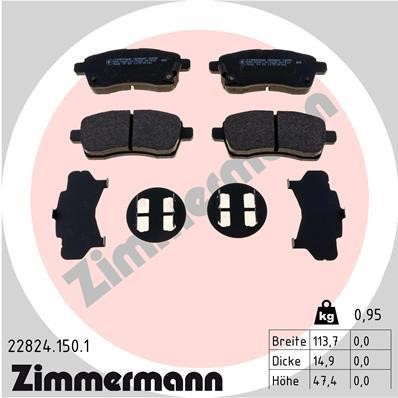 Otto Zimmermann 22824.150.1 Scheibenbremsbeläge, Set 228241501: Kaufen Sie zu einem guten Preis in Polen bei 2407.PL!