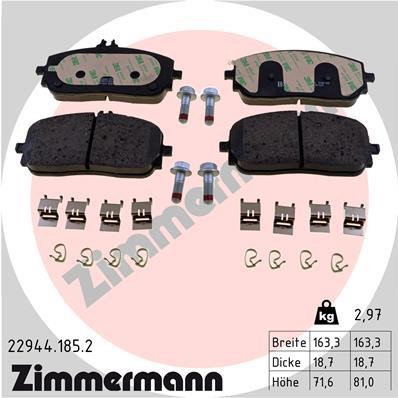 Otto Zimmermann 22944.185.2 Brake Pad Set, disc brake 229441852: Buy near me in Poland at 2407.PL - Good price!