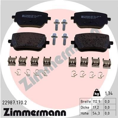 Otto Zimmermann 22987.170.2 Гальмівні колодки, комплект 229871702: Приваблива ціна - Купити у Польщі на 2407.PL!