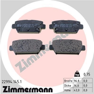 Otto Zimmermann 22994.145.1 Гальмівні колодки, комплект 229941451: Купити у Польщі - Добра ціна на 2407.PL!