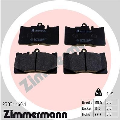 Otto Zimmermann 23331.160.1 Brake Pad Set, disc brake 233311601: Buy near me in Poland at 2407.PL - Good price!