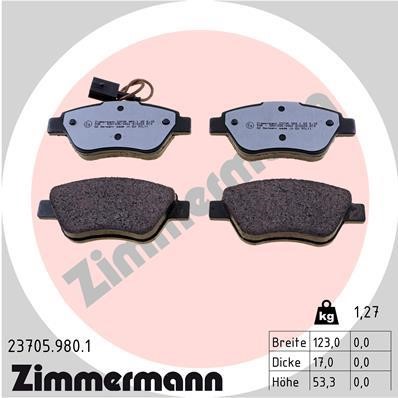 Otto Zimmermann 23705.980.1 Тормозные колодки дисковые, комплект 237059801: Отличная цена - Купить в Польше на 2407.PL!