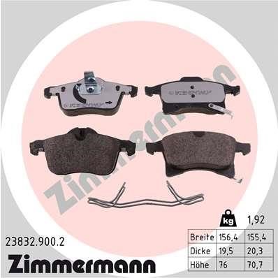 Otto Zimmermann 23832.900.2 Brake Pad Set, disc brake 238329002: Buy near me in Poland at 2407.PL - Good price!