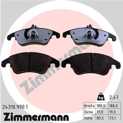 Otto Zimmermann 24310.990.1 Brake Pad Set, disc brake 243109901: Buy near me in Poland at 2407.PL - Good price!