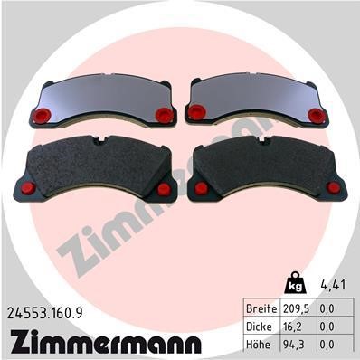 Otto Zimmermann 24553.160.9 Тормозные колодки дисковые, комплект 245531609: Отличная цена - Купить в Польше на 2407.PL!