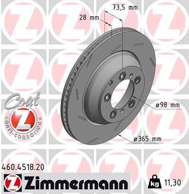 Otto Zimmermann 460.4518.20 Disc brake rear left ventilated 460451820: Buy near me in Poland at 2407.PL - Good price!