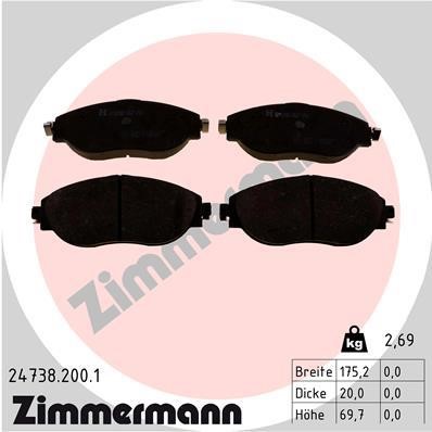 Otto Zimmermann 24738.200.1 Brake Pad Set, disc brake 247382001: Buy near me in Poland at 2407.PL - Good price!