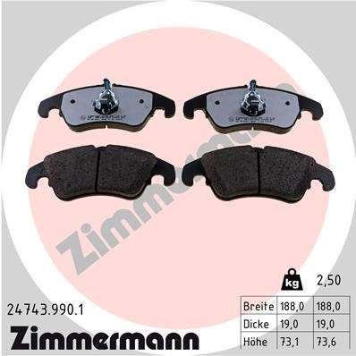Otto Zimmermann 24743.990.1 Brake Pad Set, disc brake 247439901: Buy near me in Poland at 2407.PL - Good price!