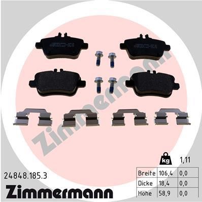 Otto Zimmermann 24848.185.3 Brake Pad Set, disc brake 248481853: Buy near me in Poland at 2407.PL - Good price!