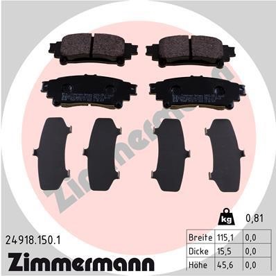 Otto Zimmermann 24918.150.1 Тормозные колодки дисковые, комплект 249181501: Отличная цена - Купить в Польше на 2407.PL!