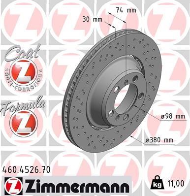 Otto Zimmermann 460.4526.70 Тормозной диск задний левый вентилируемый 460452670: Отличная цена - Купить в Польше на 2407.PL!