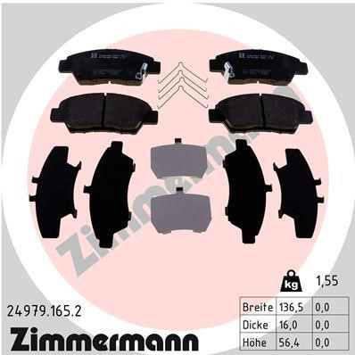 Otto Zimmermann 24979.165.2 Гальмівні колодки, комплект 249791652: Приваблива ціна - Купити у Польщі на 2407.PL!