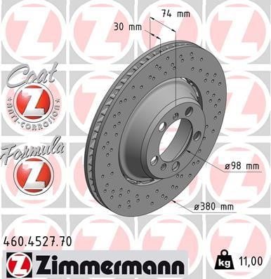 Otto Zimmermann 460.4527.70 Тормозной диск задний левый вентилируемый 460452770: Отличная цена - Купить в Польше на 2407.PL!