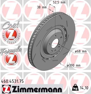 Otto Zimmermann 460.4531.75 Front right ventilated brake disc 460453175: Buy near me in Poland at 2407.PL - Good price!