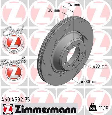 Otto Zimmermann 460.4532.75 Тормозной диск задний левый вентилируемый 460453275: Отличная цена - Купить в Польше на 2407.PL!