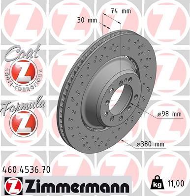 Otto Zimmermann 460.4536.70 Тормозной диск задний левый вентилируемый 460453670: Отличная цена - Купить в Польше на 2407.PL!