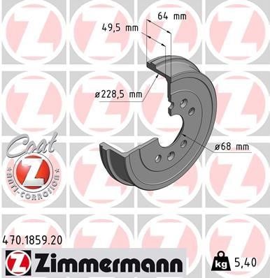 Otto Zimmermann 470.1859.20 Rear brake drum 470185920: Buy near me in Poland at 2407.PL - Good price!