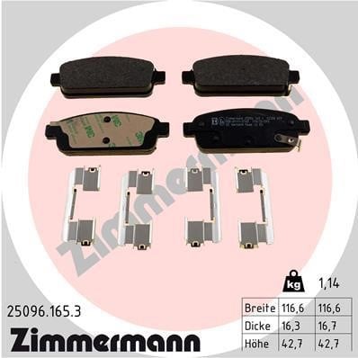 Otto Zimmermann 25096.165.3 Тормозные колодки дисковые, комплект 250961653: Отличная цена - Купить в Польше на 2407.PL!