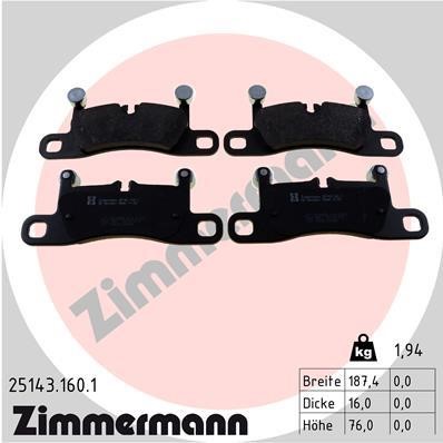 Otto Zimmermann 25143.160.1 Brake Pad Set, disc brake 251431601: Buy near me in Poland at 2407.PL - Good price!