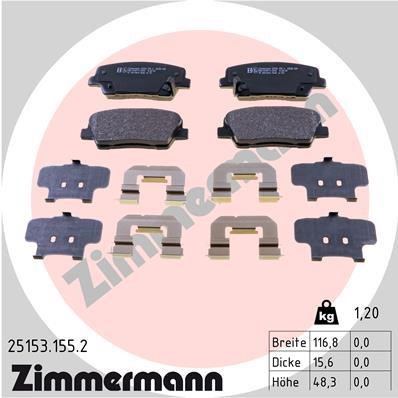 Otto Zimmermann 25153.155.2 Brake Pad Set, disc brake 251531552: Buy near me in Poland at 2407.PL - Good price!