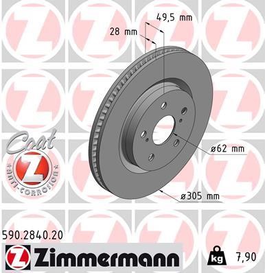 Otto Zimmermann 590.2840.20 Wentylowana przednia tarcza hamulcowa 590284020: Dobra cena w Polsce na 2407.PL - Kup Teraz!