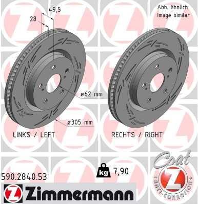 Otto Zimmermann 590.2840.53 Front brake disc ventilated 590284053: Buy near me in Poland at 2407.PL - Good price!