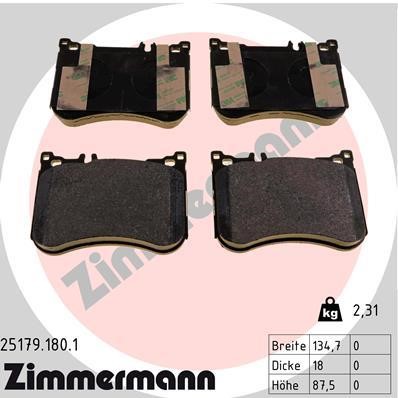 Otto Zimmermann 25179.180.1 Brake Pad Set, disc brake 251791801: Buy near me at 2407.PL in Poland at an Affordable price!